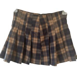 Y2K Style Mini Skirt Plaid Red Pleated Size 26 Dark Academia Indie Grunge Skater